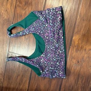 lululemon athletica Floral Sports Bra in Purple and Green